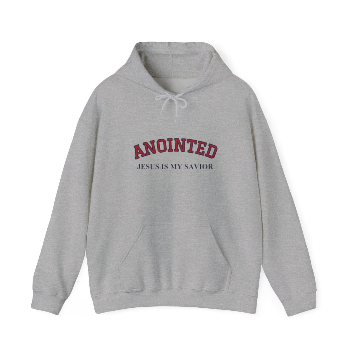 Sport grey My Jesus hoodie with ANOINTED Jesus Is My Savior design